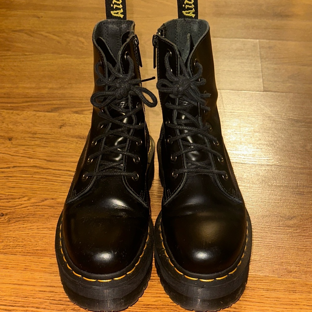Dr. Martens Black Leather Platform Boots